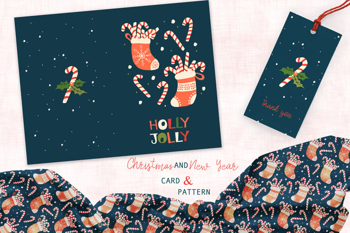Christmas Stocking card and pattern
