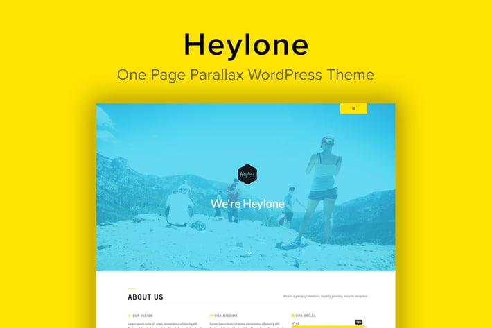 Heylone - One Page Parallax WordPress Theme