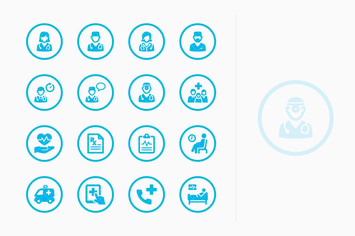 Medical Services Icons Set 3 - Blue Circles