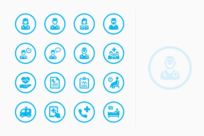 Medical Services Icons Set 3 - Blue Circles
