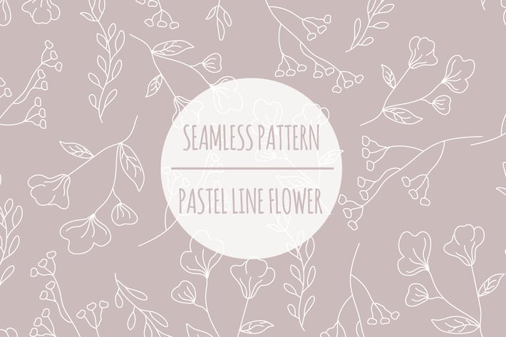 Pastel Line Flower – Seamless Pattern