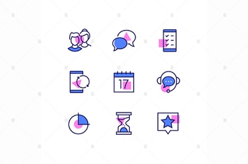 Business and management - line design style icons
