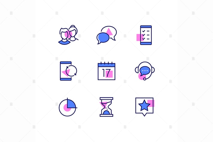 Business and management - line design style icons