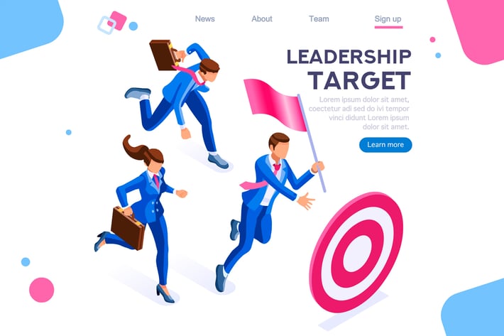 Leadership Target Workgroup Teamwork Concept
