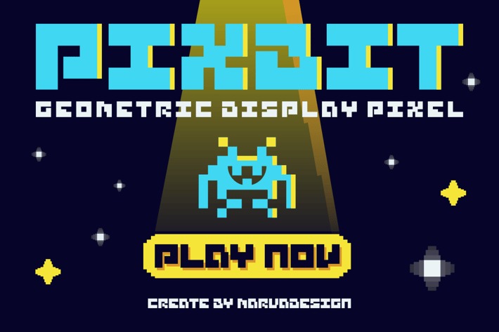 Pixbit - A Geometric Display Pixel Font