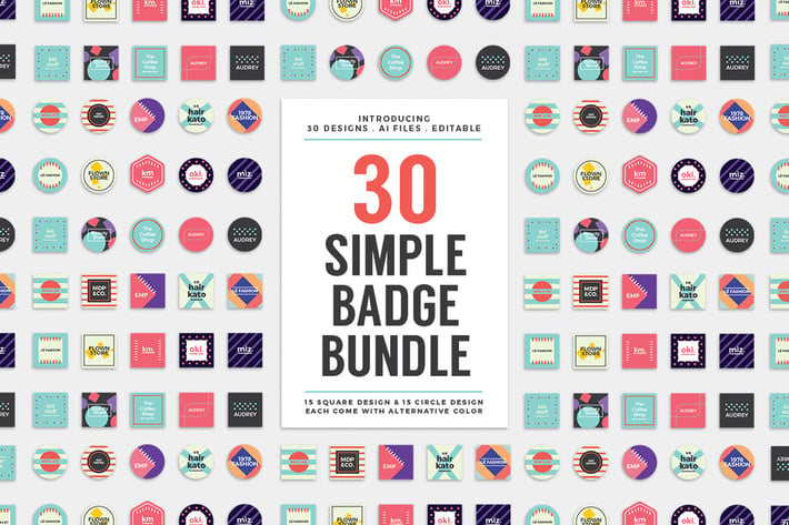 30 Simple Logo Badge Bundle