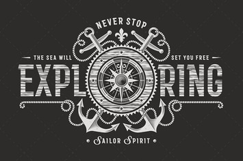 Vintage Never Stop Exploring Typography