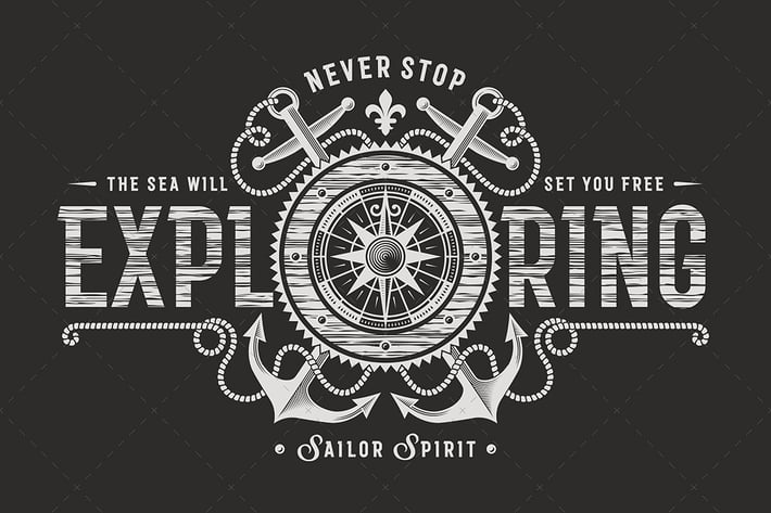 Vintage Never Stop Exploring Typography
