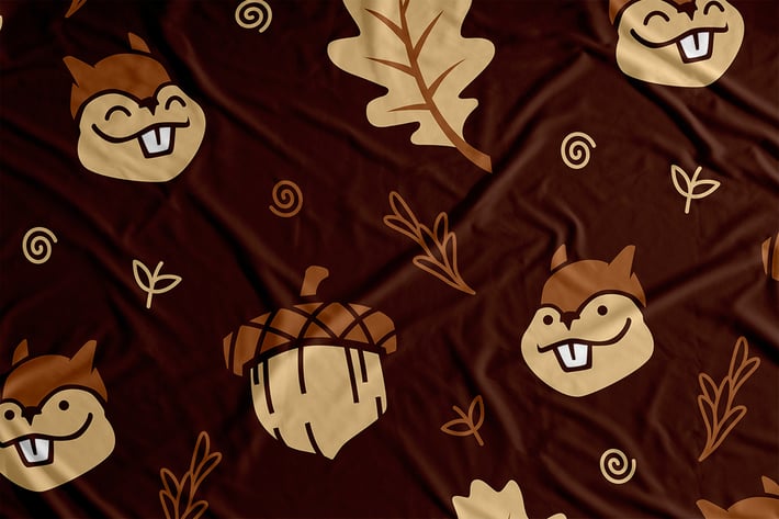 Squirrel Cartoon Vector Seamless Pattern Backgroun