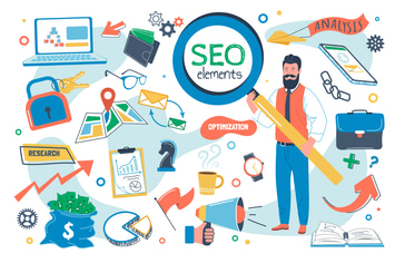 Seo Optimization Concept Isolated Elements Set