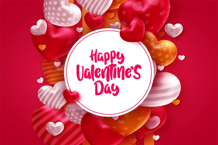 Valentines day hearts vector greeting card