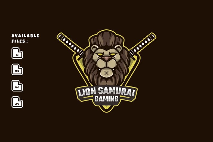 Lion Samurai Logo Mascot