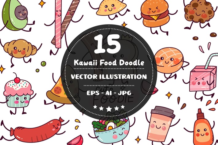 Kawaii Food Doodle Set