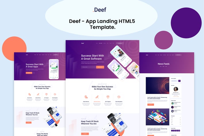 Deef - App Landing HTML5 Template  