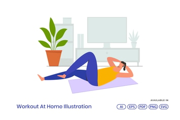 Workout At Home Illustration