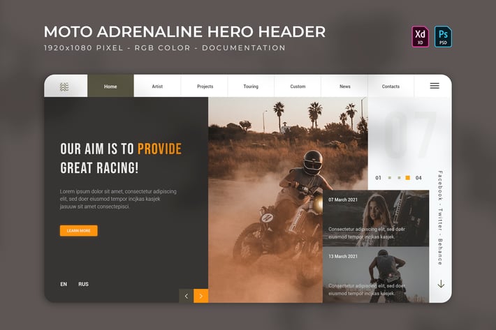 Moto Adrenaline | Hero Header