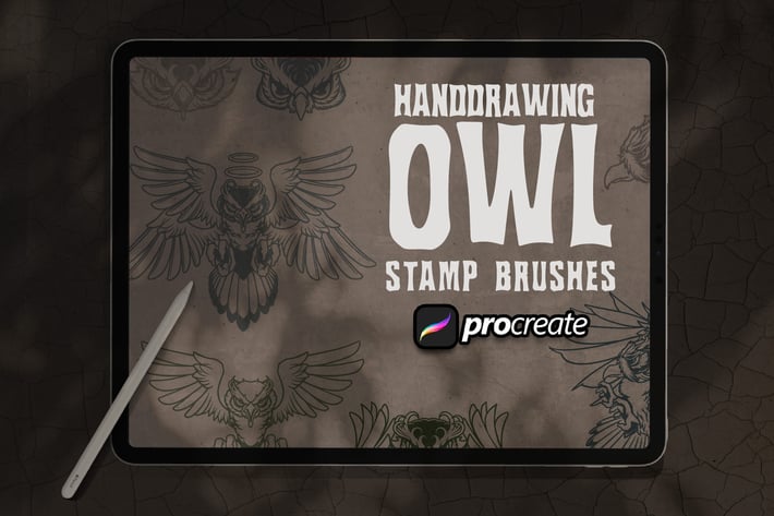 Owl Handrawing Brush Stamp Procreate 