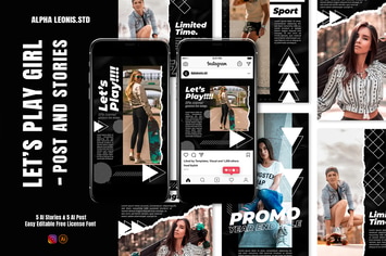 Instagram Templates - Lets Play Girls