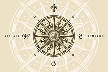 Vintage Compass Rose