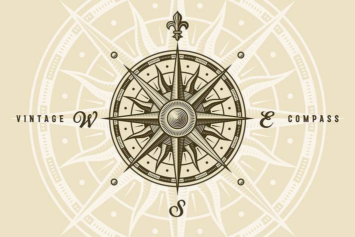 Vintage Compass Rose
