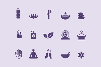 15 Massage and Yoga Icons
