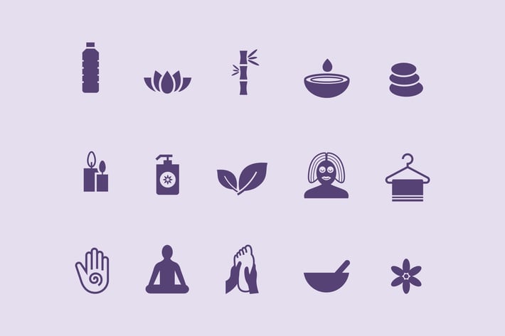 15 Massage and Yoga Icons