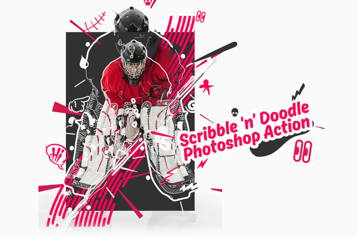 Scribble Doodle Collage Photoshop Action 