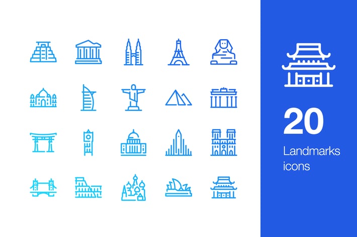 20 Landmarks icons