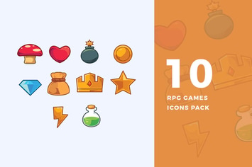 10 RPG Games Icons Pack