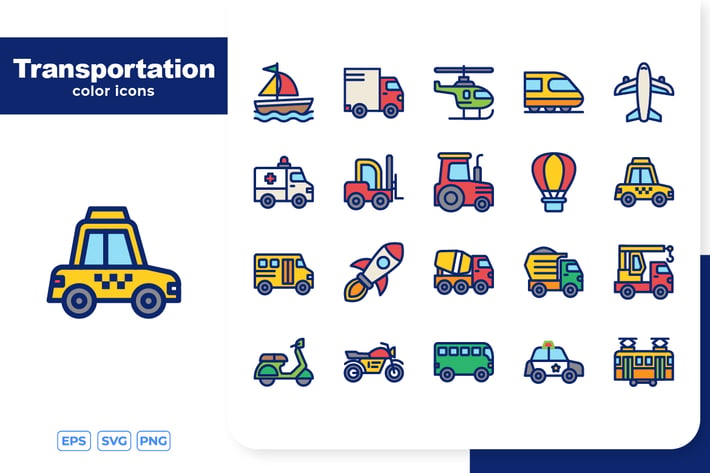 Transportation Color Icons