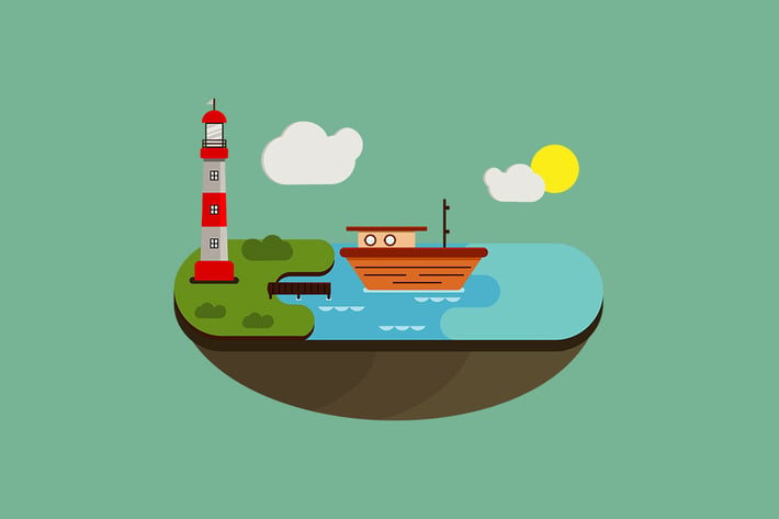 Sea Flat Landscape - Illustration BG