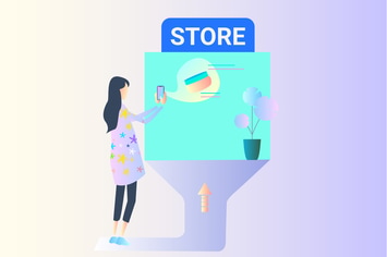 AR Store Checking 2D Illustration