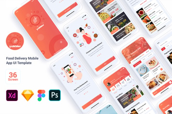Yummer - Food Delivery Mobile App UI Template