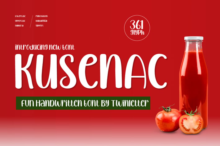 Kusenac - Handwritten Display Font