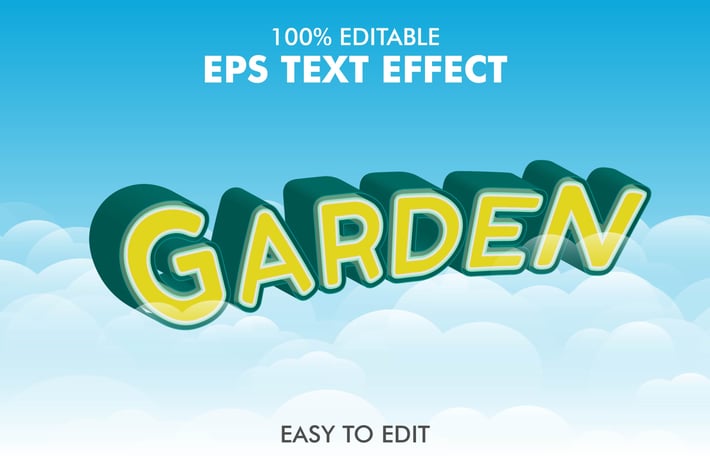 Garden -  Editable 3D Text Effect EPS 