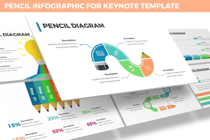 Pencil Infographic for Keynote Template