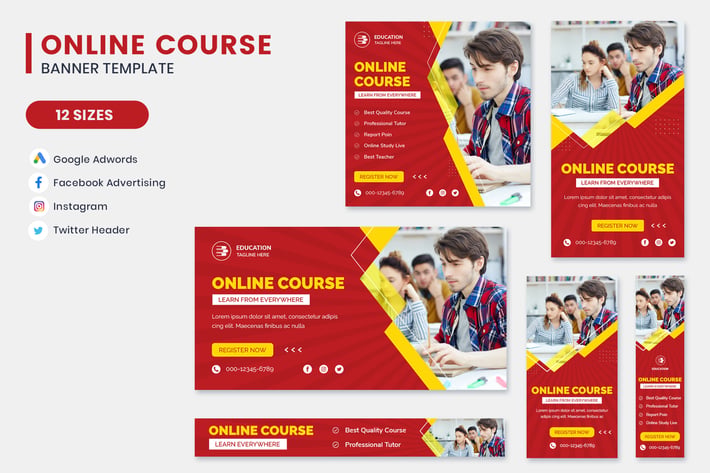 Online Course Google Adwords Banner Template