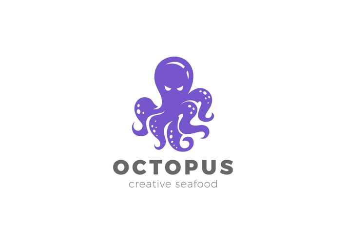 Logo Octopus abstract Seafood Market Restaurant