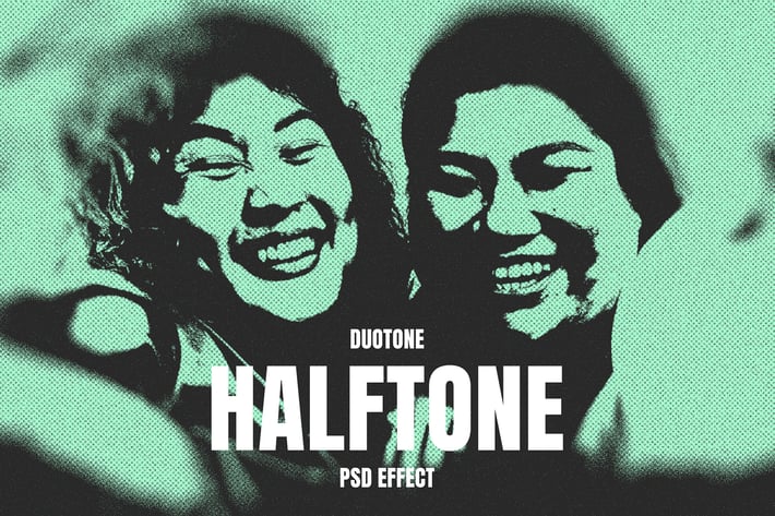 Duotone Halftone PSD Photo Effect