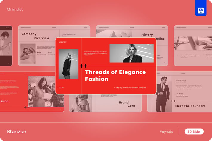 Grey Red Minimalist Fashion Company Profile • 005