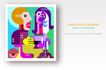 A Man and A Woman vector illustration