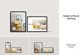 Front View Phone and Tablet Mockup