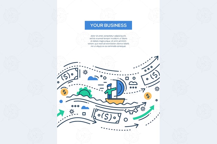 Your Business - line design brochure poster 
