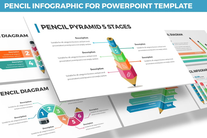 Pencil Infographic for Powerpoint Template