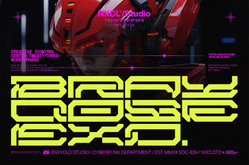 NCL Brayqose Expanded - Cyberpunk Futuristic Font