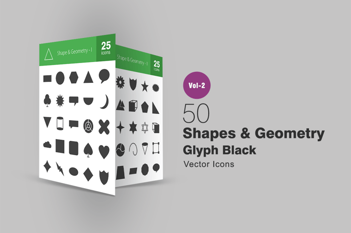 50 Shapes & Geometry Glyph Icons