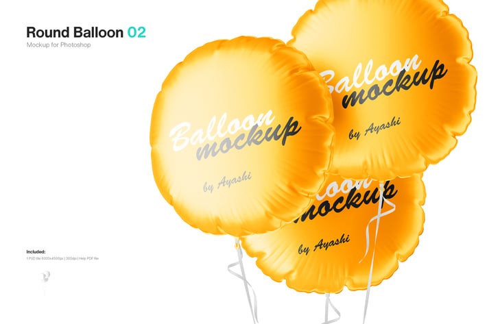 Round Balloons Mockup