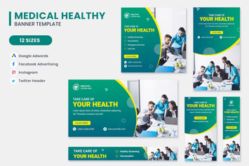 Medical Healthy Banner Set Template