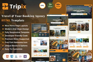 Tripix - Tours & Travels HTML Template