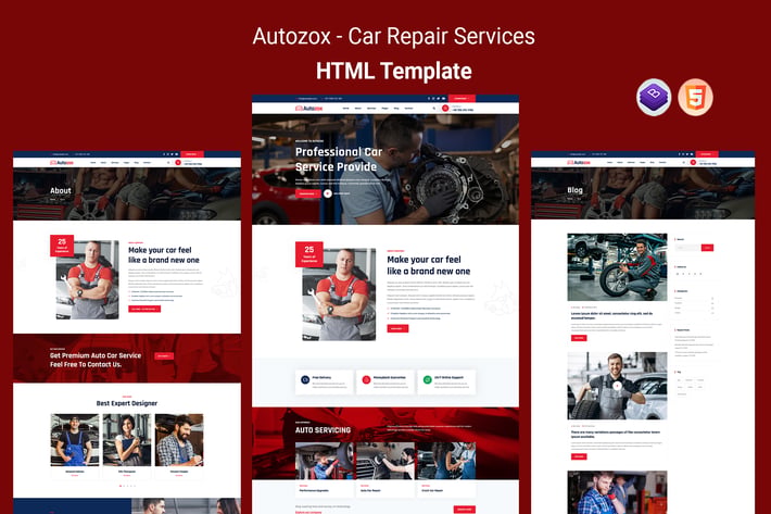 Autozox - Car Repair Services HTML Template 